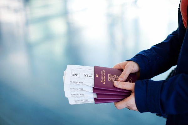 Passports and boarding passes
